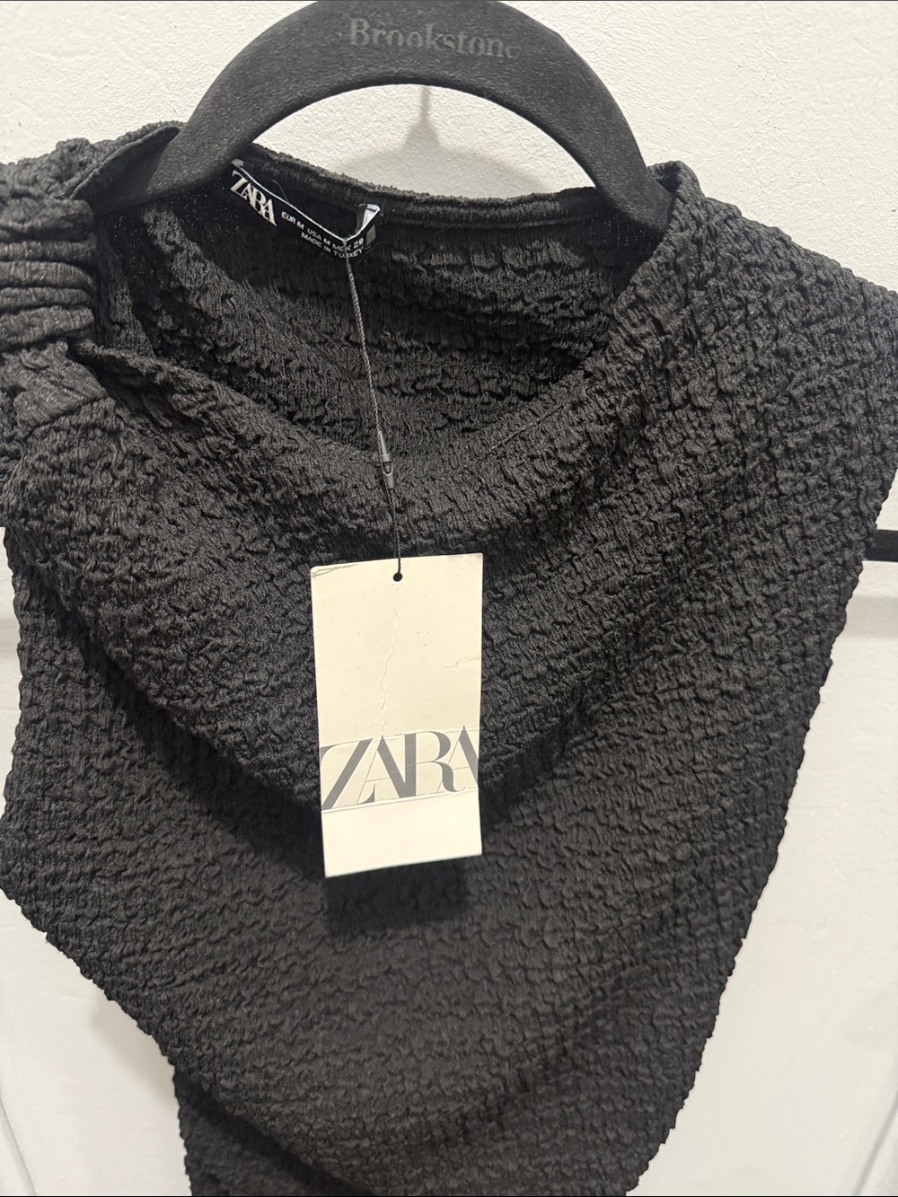 Zara Black Sleeveless Textured Maxi Dress